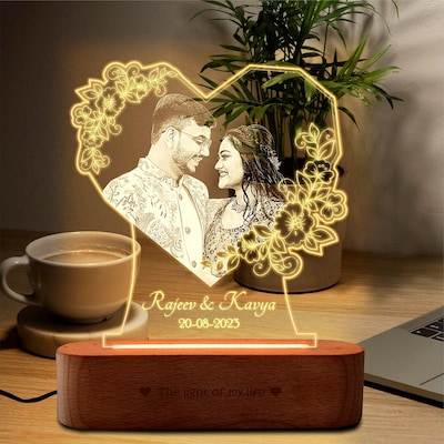 Everlasting Love Personalized Photo Lamp