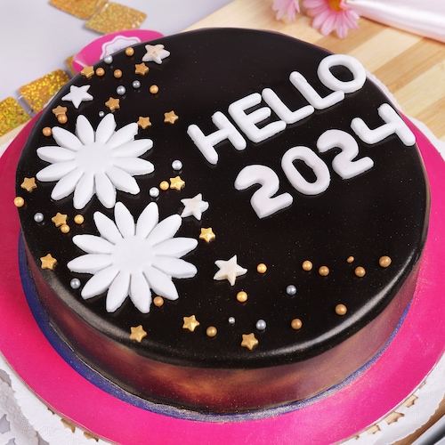 Buy Hello New Year Chocolate Cake