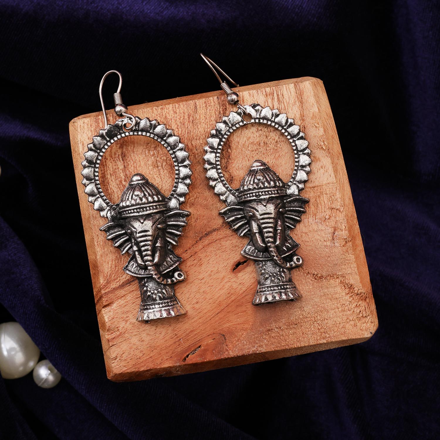 Alloy Chandbali Oxidized Silver 3 Jhumki D Dangler Earrings, Size:  Non-adjustable at Rs 99/pair in Delhi