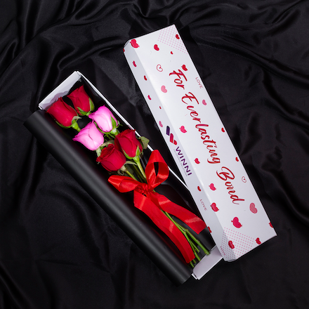Buy 6 Red & 6 Pink Roses Bouquet, Chocolate Cake & Happy Birthday Balloon  in Vietnam