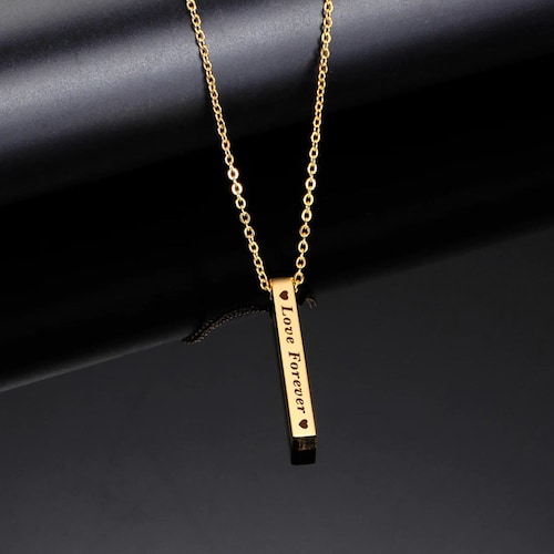 Buy Gleaming Gold Personalized Bar Pendant