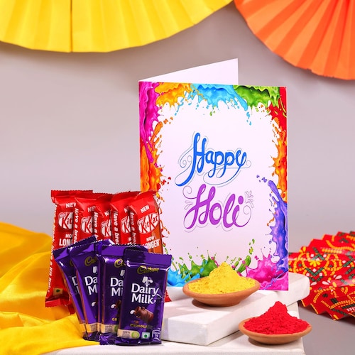 Buy Bright Colours N Greeting Card Chocolate Combo
