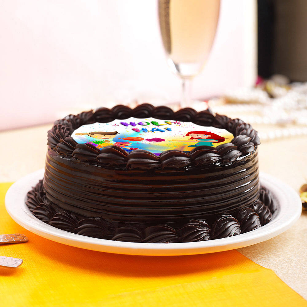 Colourful Holi Cake - Decorated Cake by COCOMOM Cakes - CakesDecor