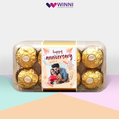 84055_Happy Anniversary Customized Ferroro Rocher 16 Pcs