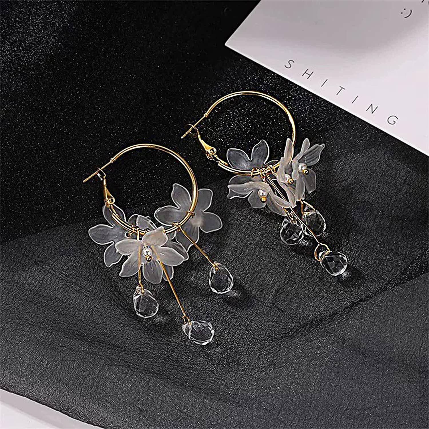 Black Flower Drop Earrings – Stylish Looks