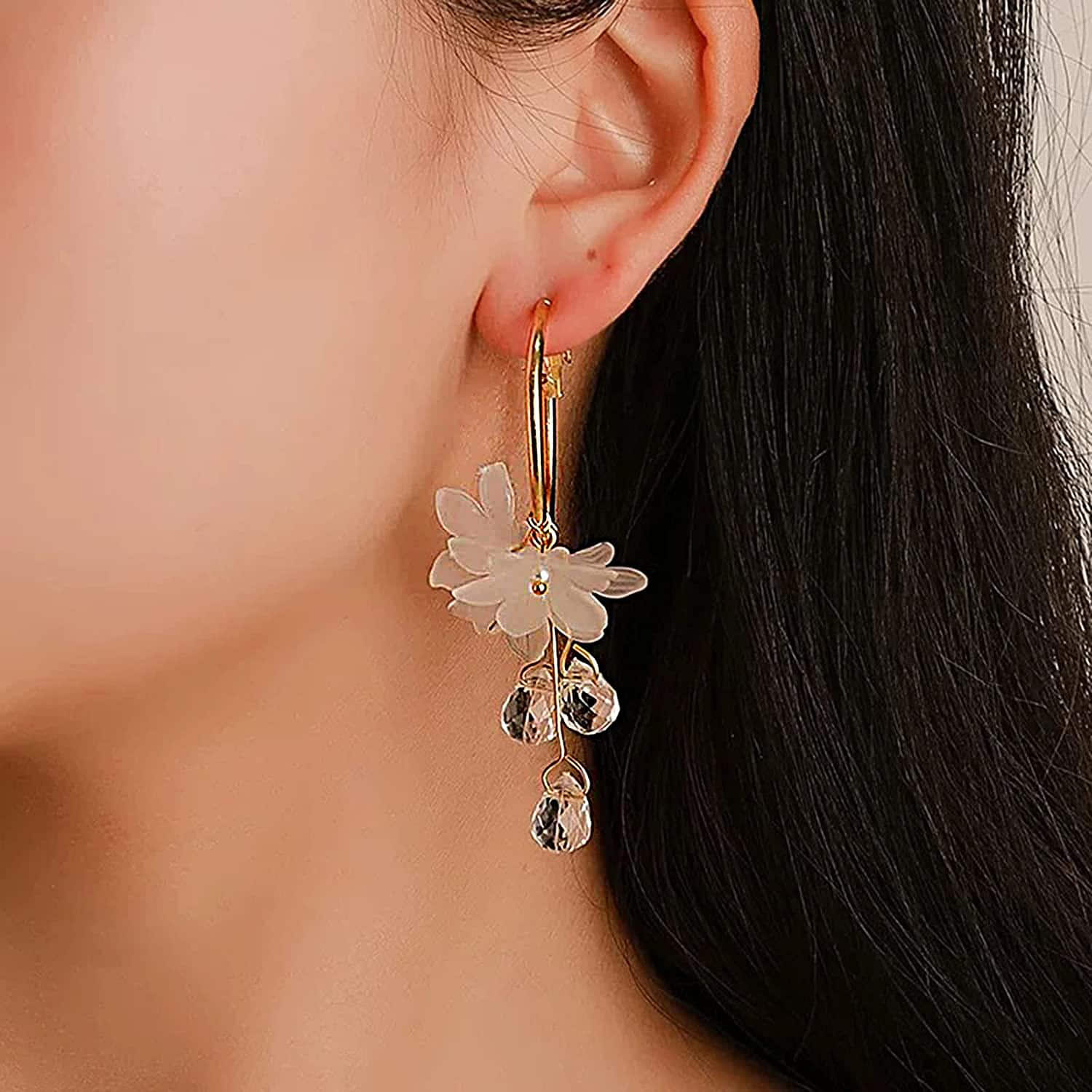 Buy KALLACALLA Flower Drop Earrings 925 Silver Needle Post Back Linear  Earrings Flower Dangle Earrings Dainty Earrings Floral Earrings Long Drop  Flower Earrings KCNE1001 at Amazonin