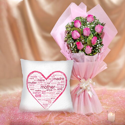 84314_Special Mother Cushion with Pink Blooms