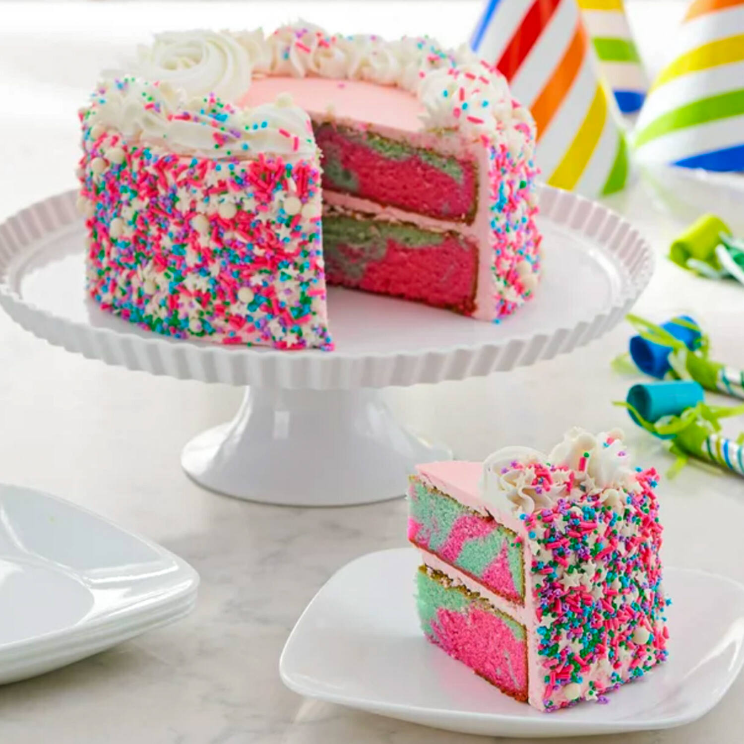 Freshness Guaranteed Color Blast Cake with Buttercreme Icing
