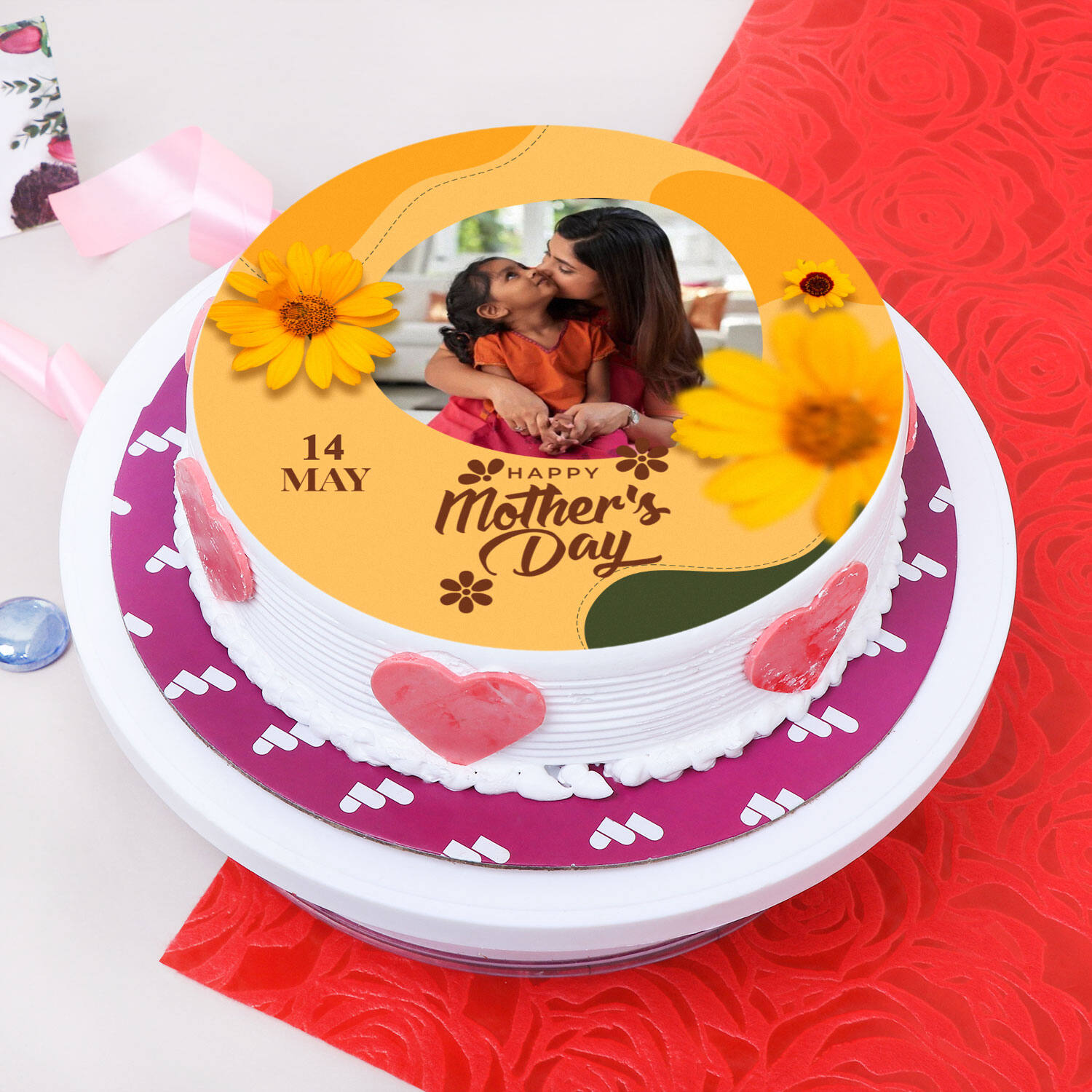 Gender Reveal Cartoon Mother Cake
