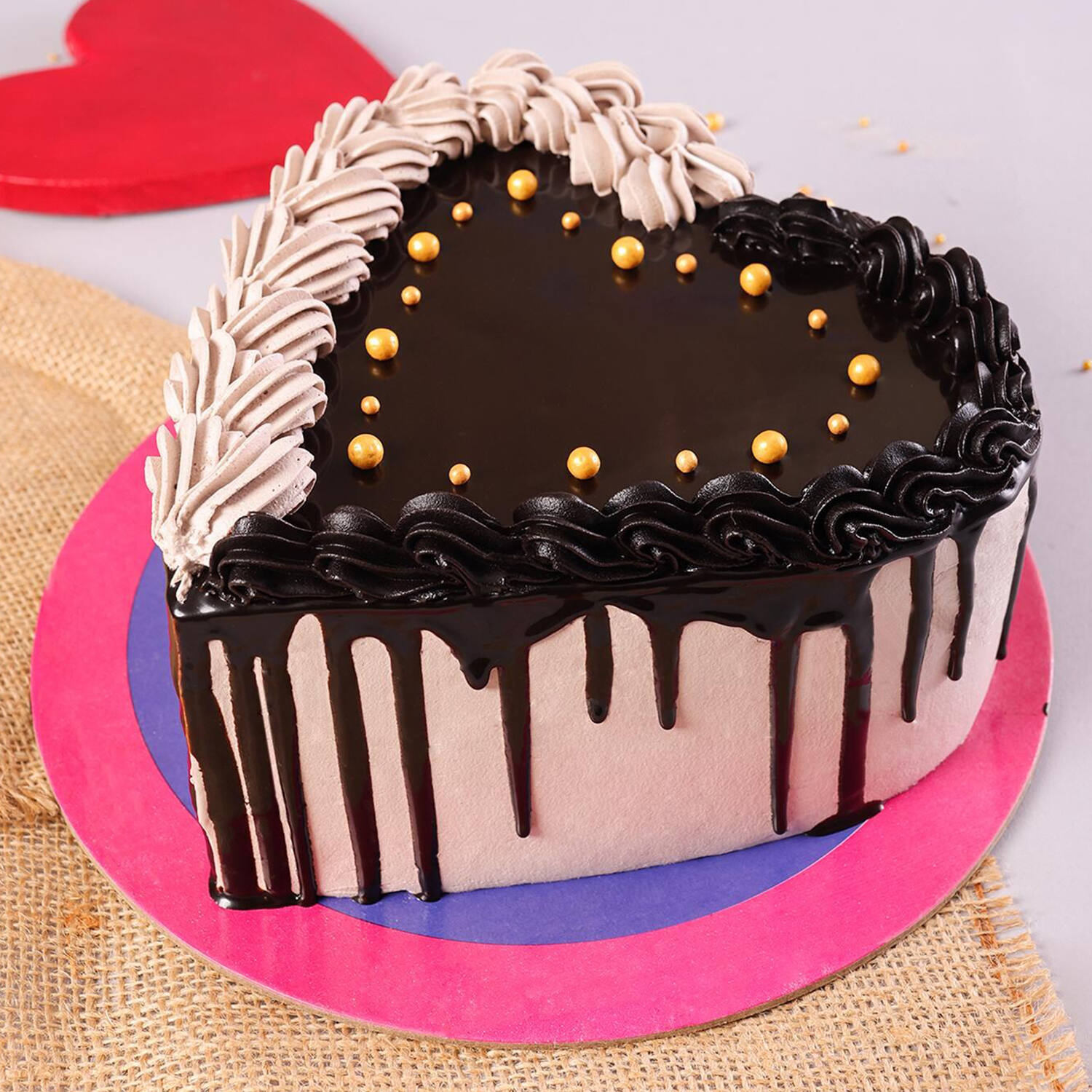 Chocolate Covered Strawberry Heart Cake - Mom Loves Baking