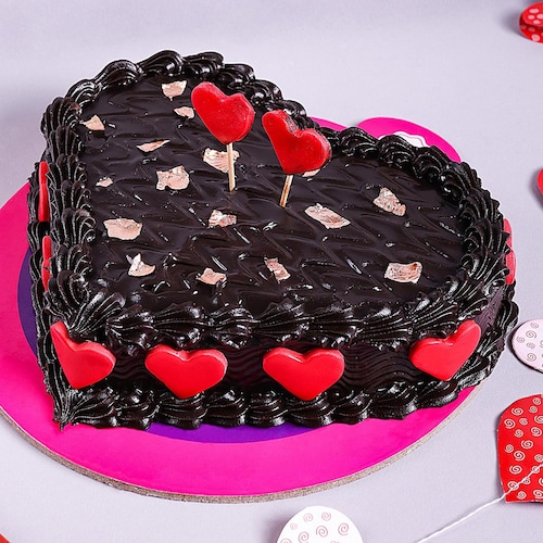 Buy Red Hearts Chocolate Cake