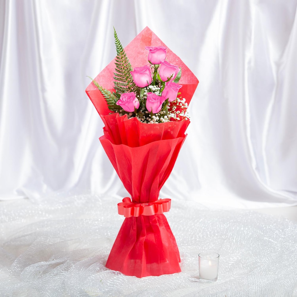 Blooming Pink Rose Bouquet | Winni.in