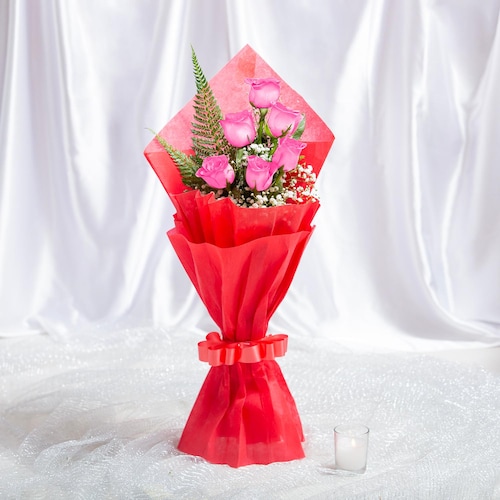 Buy Blooming Pink Rose Bouquet