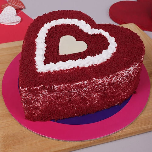Buy Sweet Red Heart Velvet Cake