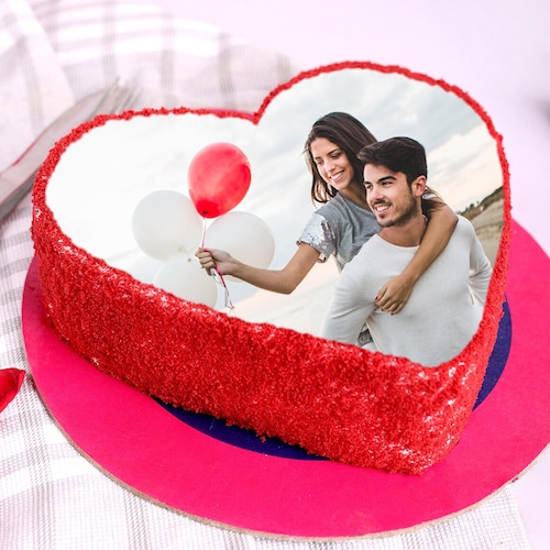 Buy Appetizing HeartShaped Love Photo Cake