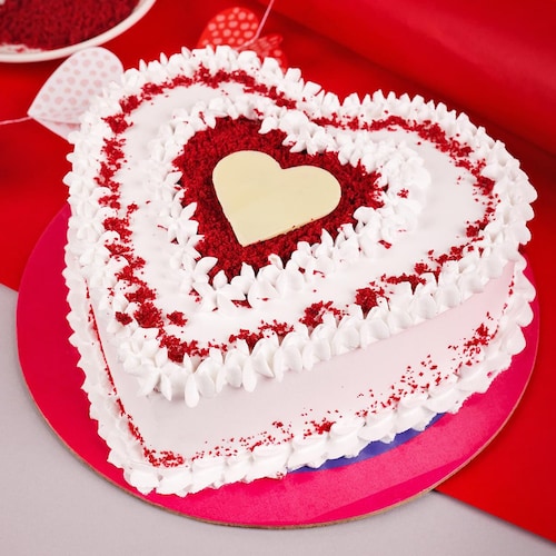Buy Delightful Red Velvet Heart Cake
