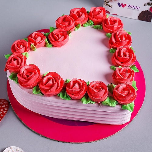 Buy Rosy Blackforest Heart Shape Cake