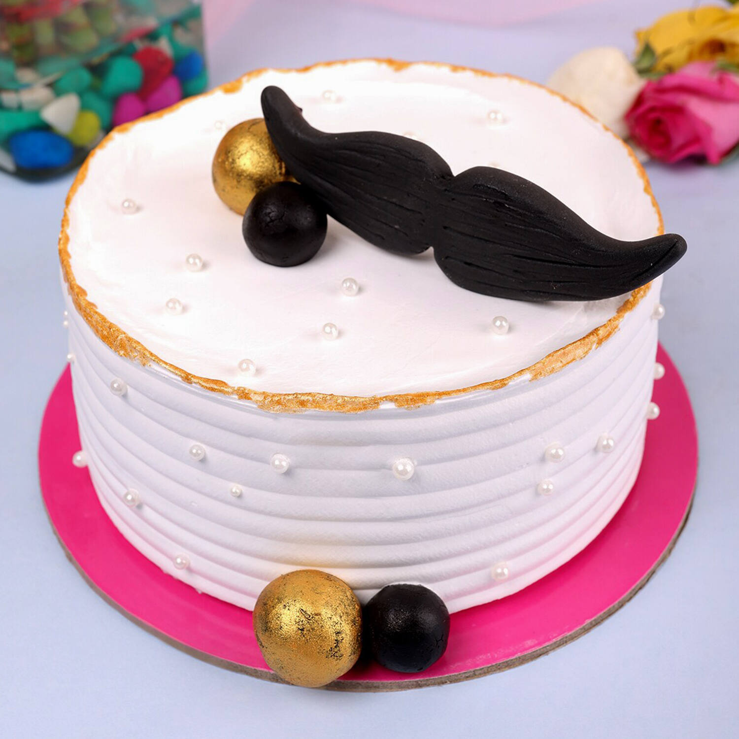 Surprise Inside Mustache Cake from Cookies Cupcakes and Cardio - YouTube
