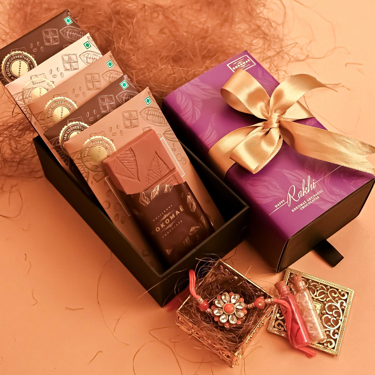 Festive Delight Rakhi Gift Hamper  Velvet fine chocolates