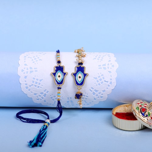 Buy Evil Eye Feng Shui Hamsa Bhaiya Bhabhi Rakhi