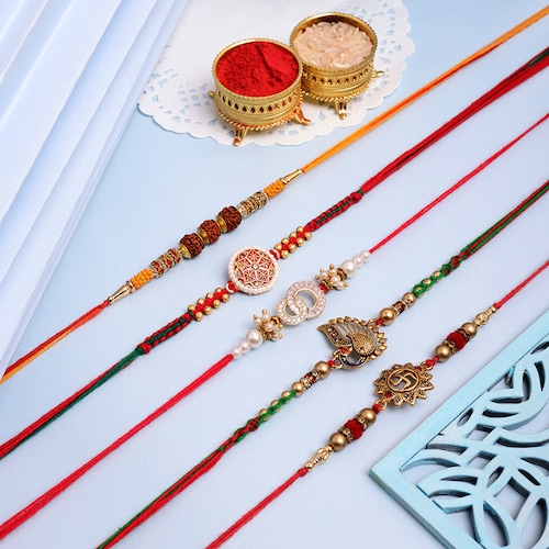 Buy Traditional Beads Set Of 5 Rakhi