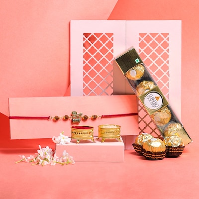Shiv Rudraksha Rakhi With Ferrero Rocher