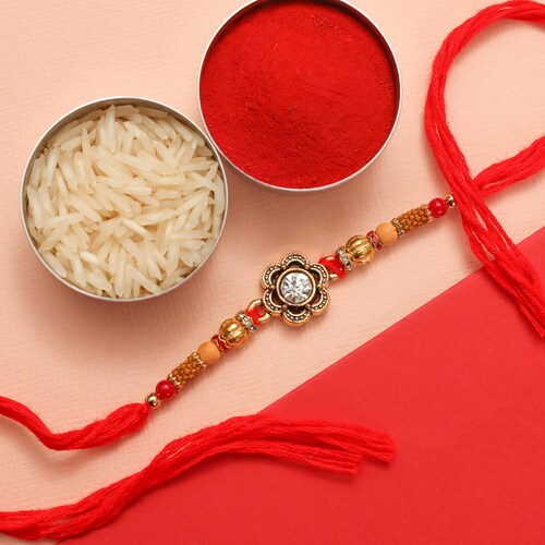 Buy Floral Stone Rakhi