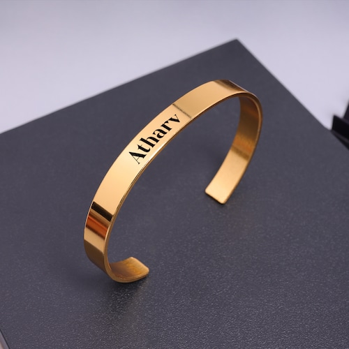 Buy Personalized Golden Cuff Bracelet