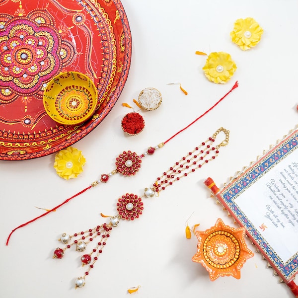 Note Rakhi Floral Grace Bhaiya Bhabhi Rakhi With Rakhi Scroll | Winni