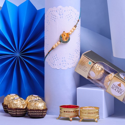 Buy Ganesha Rakhi With Ferrero Rocher