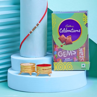 Mix Beads Rakhi With Gift Pack