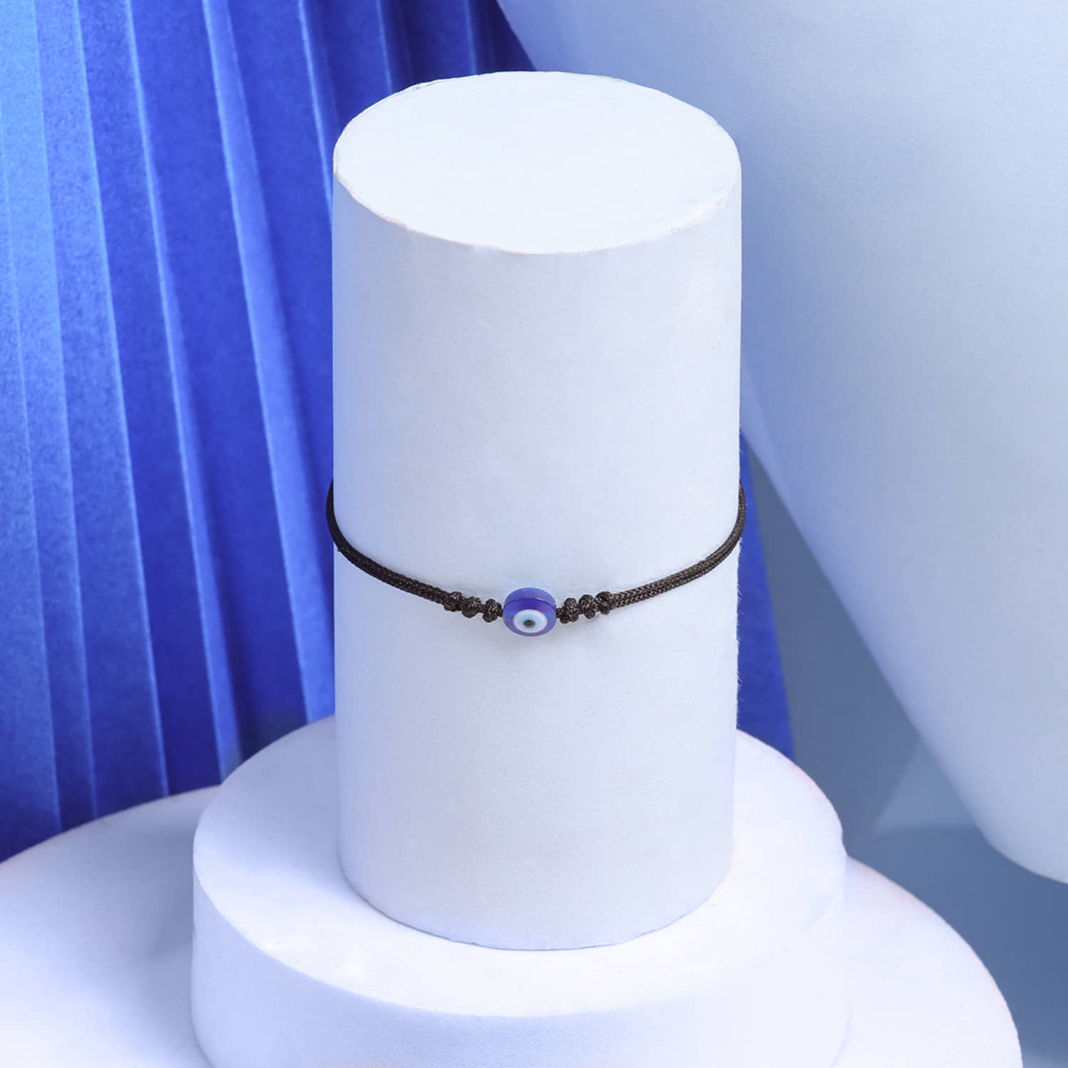 14kt White Gold Diamond Evil Eye Bracelet - Color Stone Bracelet - Bracelets  - Fashion Jewelry