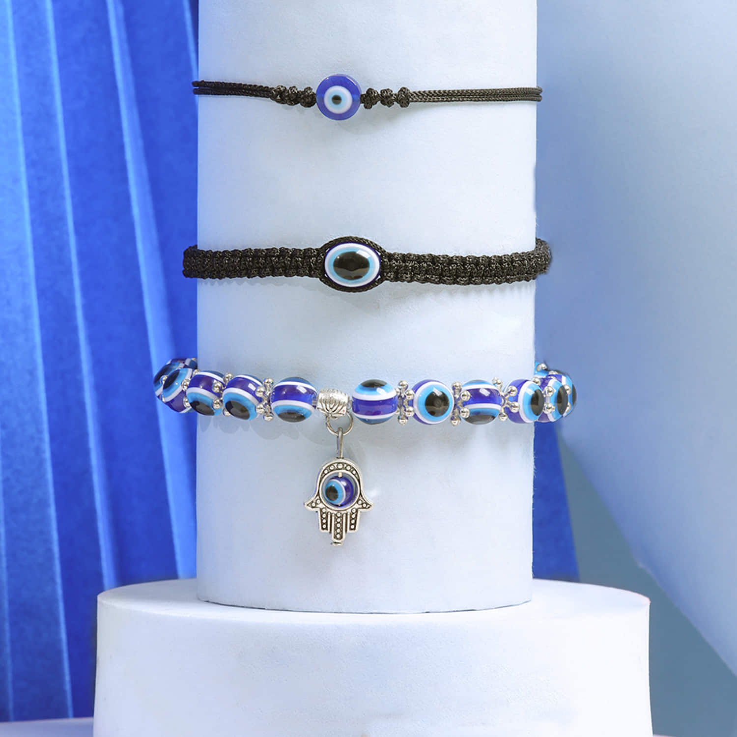Blue String Evil Eye Bracelet Rakhi: Gift/Send Rakhi Gifts Online J11142565  |IGP.com