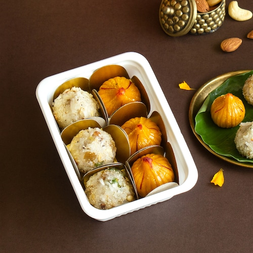 Buy Kaju Kesar And Coconut Dry Fruit Modak Sweets Box
