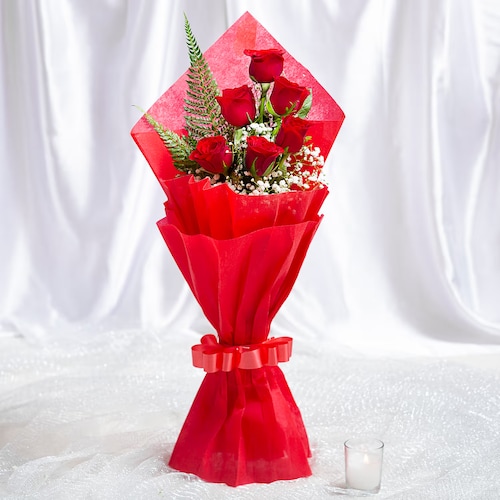 Buy Classy 6 Red Roses Bouquet