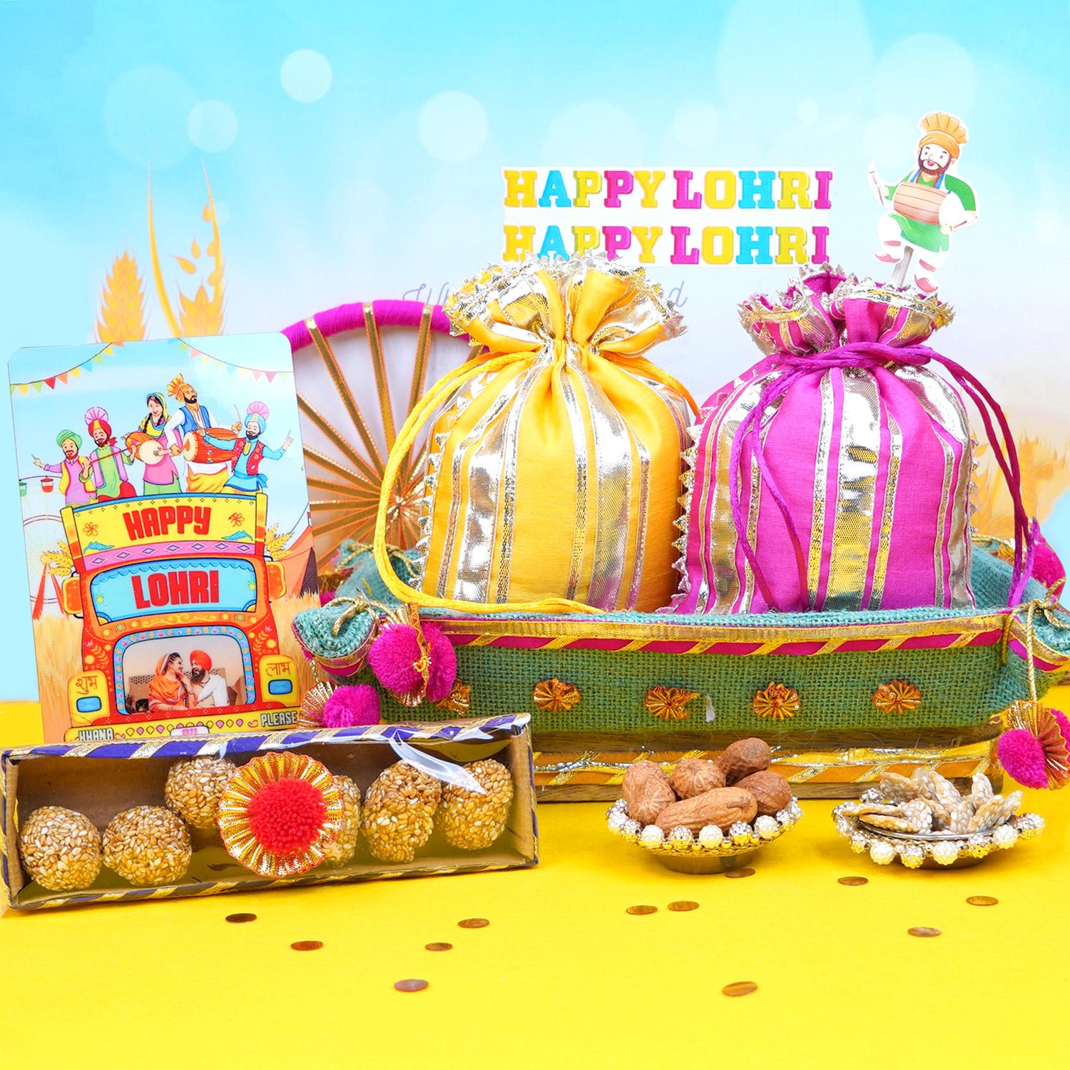 Buy Kesar Sweets | Lohri & Makar Sankranti Snacks & Sweets Gifting Hamper  Box - Gifts Pack with Popcorn, Moongphali, Chocolate Rewari, Badam Pinni &  Mix Nuts Online at Best Prices in India - JioMart.
