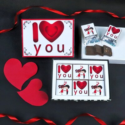 I Love You Valentines Card with Divine Chocolate