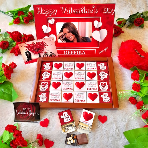 Buy Happy Valentines Day Card with Hearty Chocolate Box