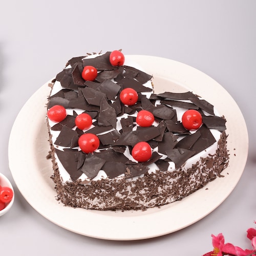 Buy Heart Shape Black Forest  Cake