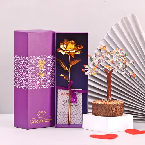 Buy Golden Wishes with Rose Stick and Tree