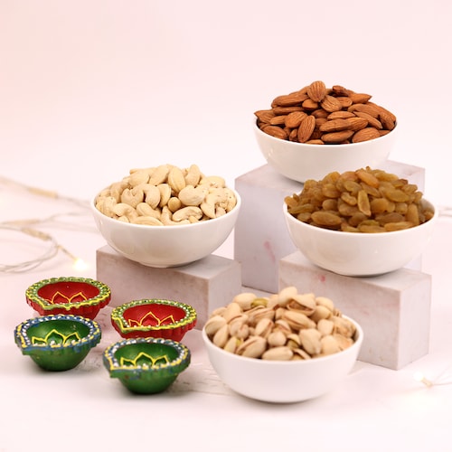 Buy Diwali Dryfruits Delights with Diyas