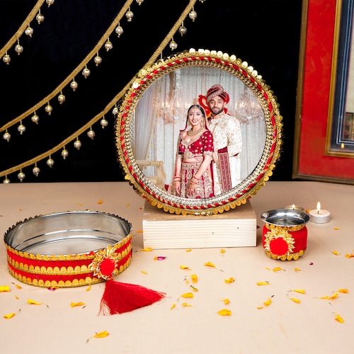 Buy Personalised Karwa Chuath Thali  Set