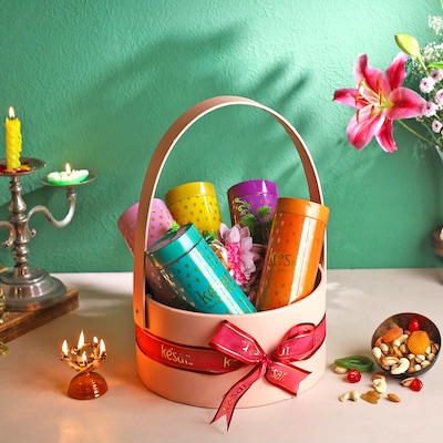 Luxury Leather Dry Fruit Basket