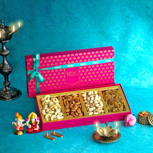 Buy Festive Dry Fruit Gift Box with Ganeshji and Laxmiji