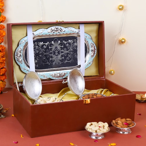 Buy Luxe Dryfruits Collection in German Silver Box