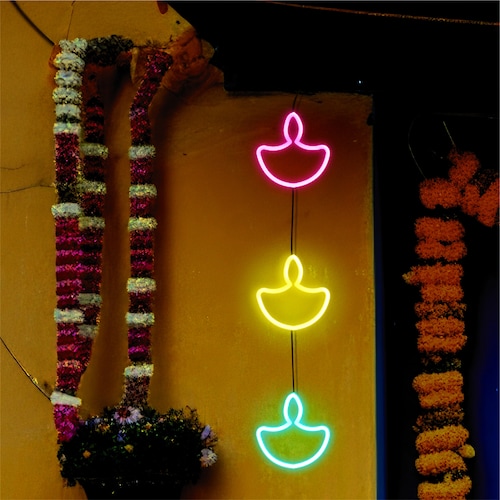 Buy String of 3 Diyas for Home Decor