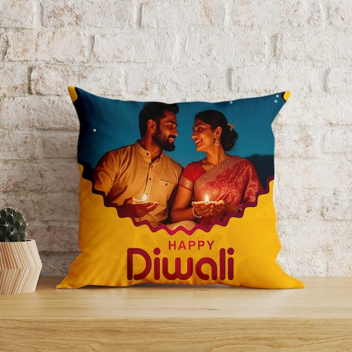 Buy Happy Diwali Personalized Photo Cushion