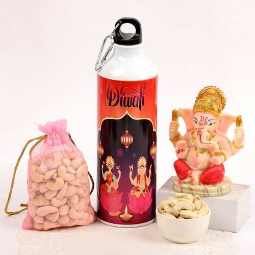 Buy Ganesh Idol with Mauli and Bottle