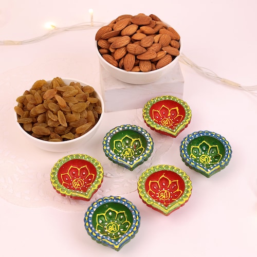 Buy Diyas With Dry Fruits