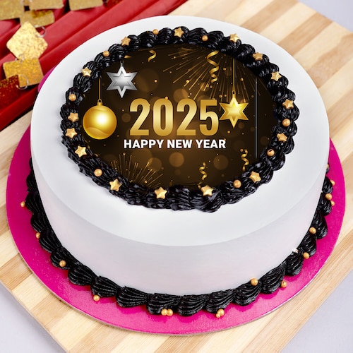 Buy New Year Choco Vanilla Cake